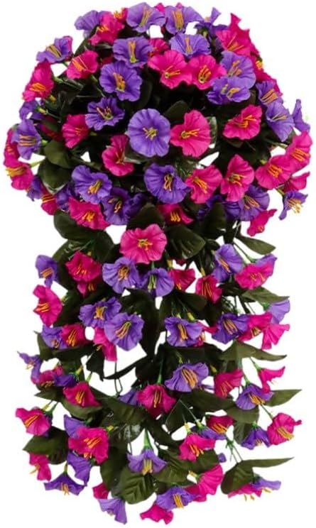Silk Artificial Hanging Petunias Flowers for Event Decoration and Home Use, and Realistic Hanging Floral Display (powder purple)