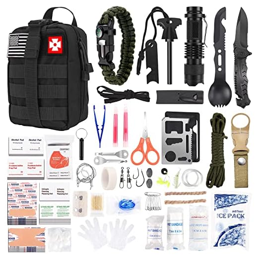 for Man Dad Husband, 210 PCS Survival First Aid kit, Professional Survival Gear Camping Essentials Emergency Medical Goods for Camping Boat Home Car Disaster Adventure