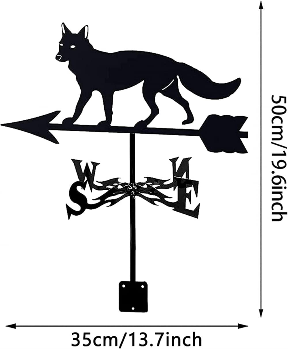 Tiere Outdoor Metallfahne Edelstahl Windfahne Fuchs Windspiel Windfahne Richtung Windgeschwindigkeit Richtungsanzeige für Gartendekorationen