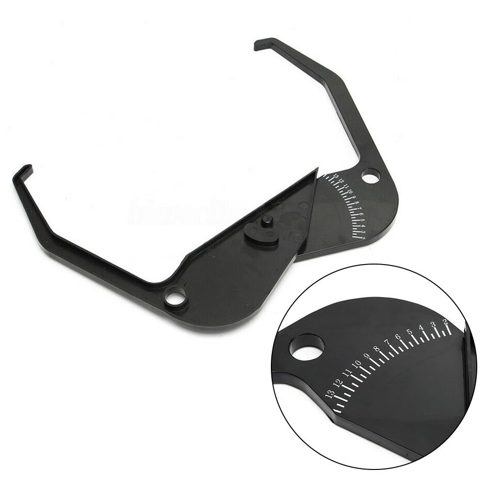 Bilanciatore per pneumatici, strumento di misurazione della larghezza del cerchione, strumento di misurazione con numeri bianchi luminosi, calibro in plastica portatile per bilanciatori