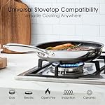 Nonstick Frying Pan Set – 8" 10" 12" Titanium Ceramic Skillet with Lid, Stay-Cool Handle,PFAS, PTFE, PFOA-Free, Non-Toxic, Dishwasher & Oven Safe, Compatible with All Cooktops - Image 5
