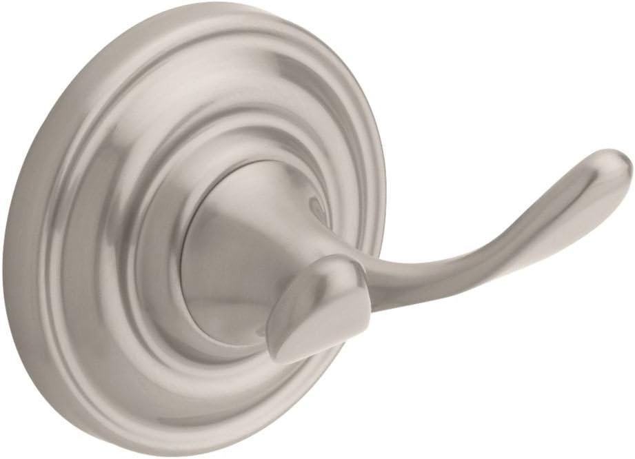 DELTA FAUCET 138277 Greenwich, Bath Hardware Accessory, Double Robe Hook, Satin Nickel