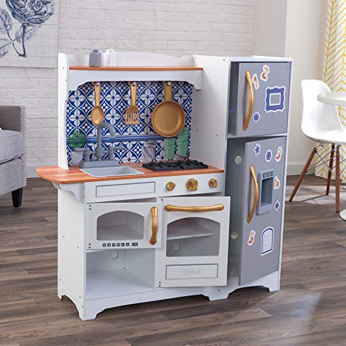 Kidkraft Mosaic Magnetic Play Kitchen With Refrigerator And Magnets, Sink, Working Ice Maker, 9-Piece Accessories And Ez Kraft Assembly™, Gift For Ages 3+ #TOP2