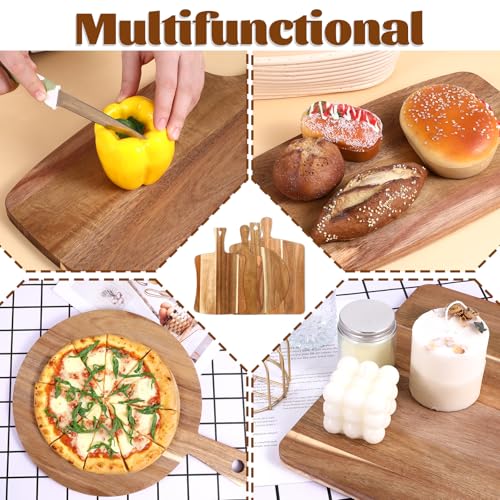 Juego de 4 Tablas de Cortar de Madera de Acacia con Mango miniatura 6