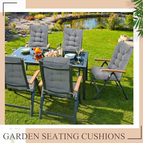 Image of Juexica Gray 17 x 17 Inch 4 Sets Outdoor Patio Chair Cushion