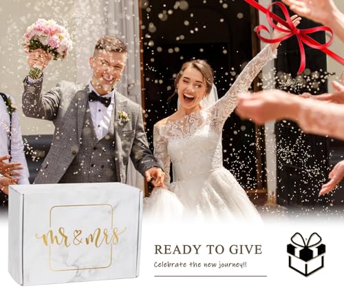 Wedding Gifts for Couple (11 Piece Set), Cool Engagement Baskets for Newlywed, Unique Mr and Mrs Box for Bride and Groom, Bridal Shower Gift for Bride To Be, His and Hers, Just Married - Image 4