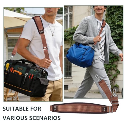 Image of 67 Inch Shoulder Straps, Soft with Ultra-Thick Fixed Shoulder Pad, Two Way Independently Adjustable Buckle Replacement Straps for Laptop Bag Messenger Bag Tool Bag Luggage,Brown