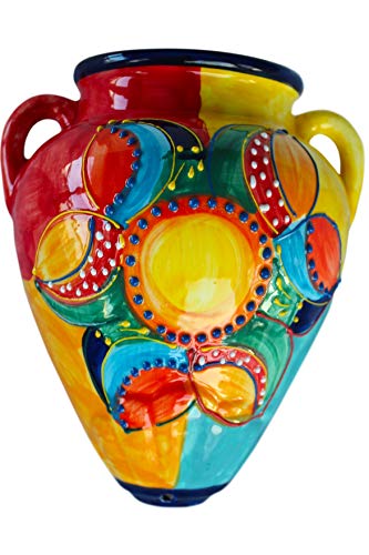 Cactus Canyon Ceramics Spanischer handbemalter Blumentopf Tinaja, spanische Sonne Cover