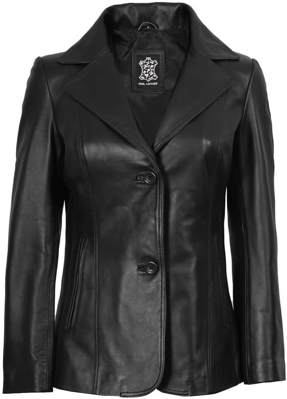Blingsoul Leather Blazer Jacket Women - Leather Coats for Women - Image 3