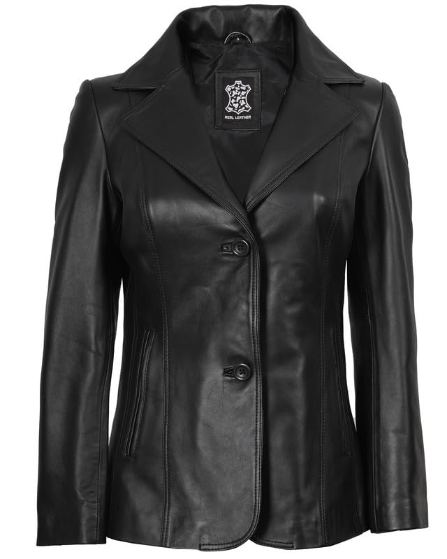 Blingsoul Leather Blazer Jacket Women - Leather Coats for Women3