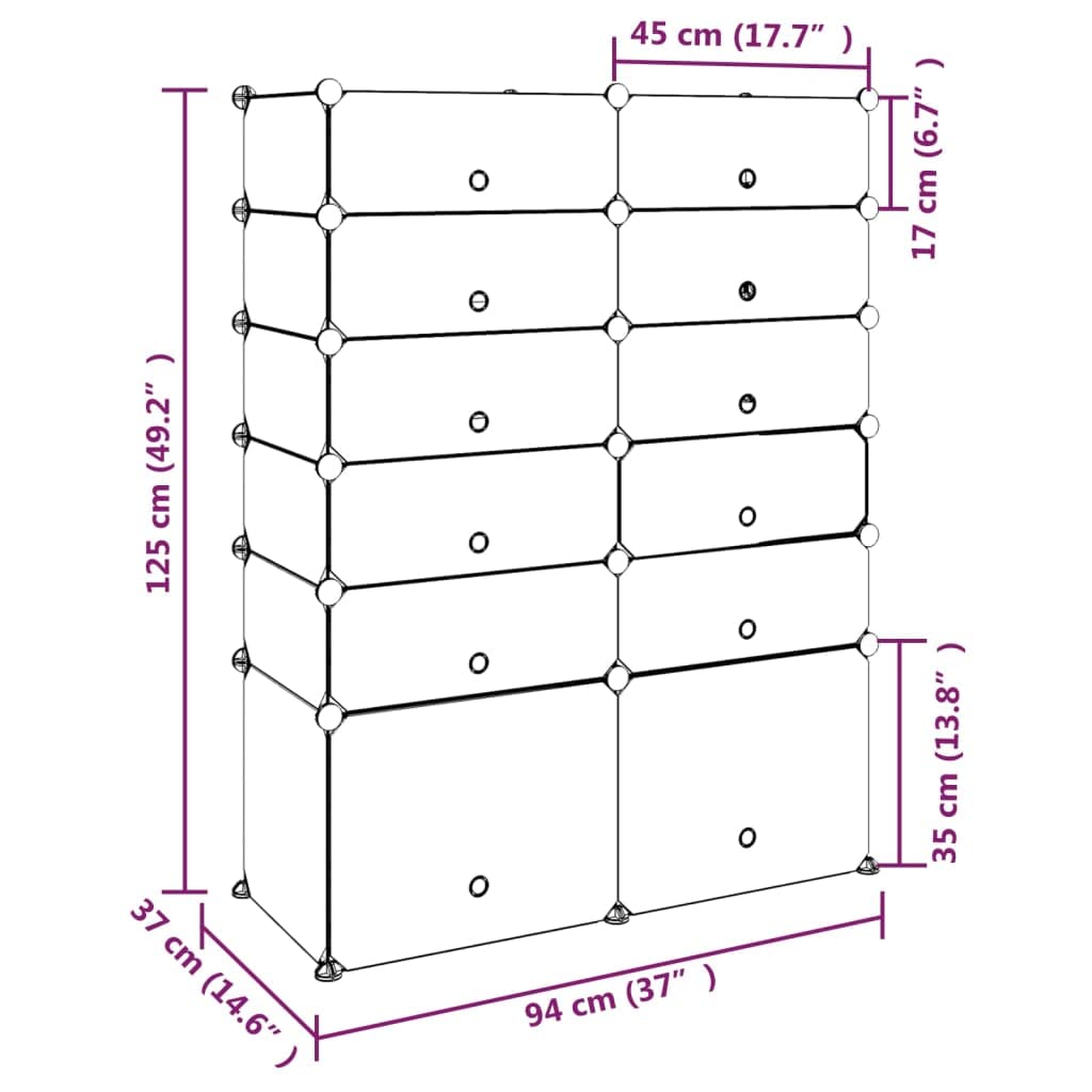 Estantería para zapatos genérica, 94 x 37 x 125 cm, armario de almacenamiento de PP con marco de acero, armario para zapatos, fácil de montar, gran espacio para hogar, dormitorio y oficina