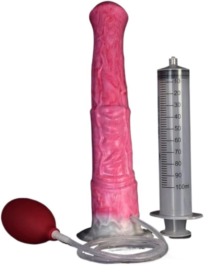 Extra Long Animal Anal Dildo 28.5cm Unique Sperm Spray Function Penis Prostate Massager Masturbation Anal Plug Butt Plug G-spot Penis Replica Sex Toy
