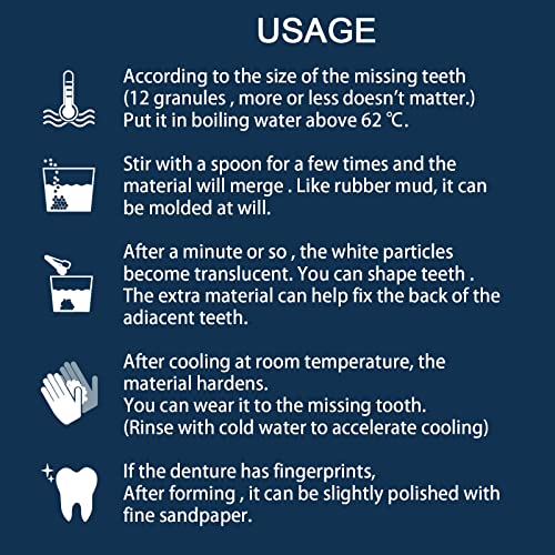Ceonam Zahnreparaturset - Temporäres Fake Teeth Replacement Kit mit Zahnspiegelwerkzeugen für die temporäre Wiederherstellung von fehlenden & gebrochenen Zähnen Ersatz Zahnersatz – Bild 8