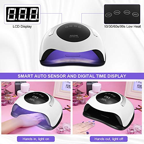 image for UV LED Nail Lamp, HALOVIE Nail Dryer 120W for Gel Polish with 4 Timers