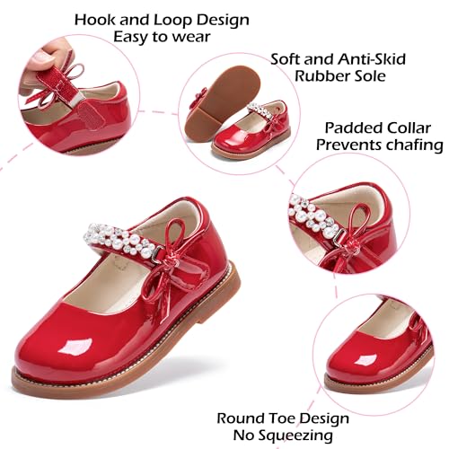 Image of PHIRAMIN Toddler Girl Mary Jane Student Oxford Shoes-Little Girl School Uniform Shoes for Wedding Party