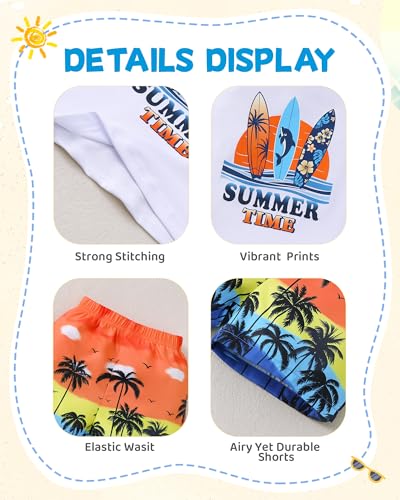 Image of NZRVAWS Toddler Baby Boy Summer Clothes 2Pcs Shorts Set Sleeveless Tank Tops Hawaiian T-Shirt Cute Boys Clothing Set