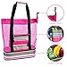 Raytix Oversize Beach Tote Bag For Women With Zipper-lightweight Beach Tote Mesh Bag With 5'x 6' Mat And Built In Cooler – Pink color