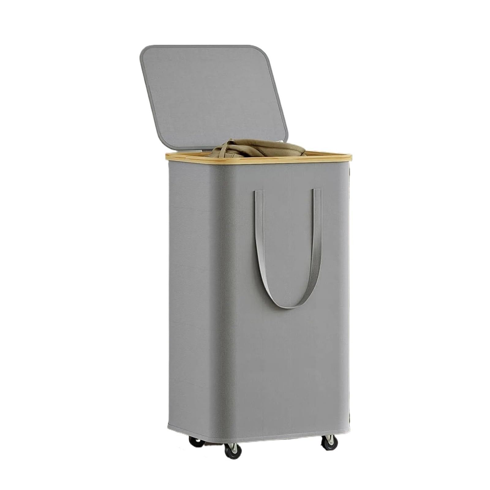Roller laundry basket (60L/100L) Large Capacity Foldable Laundry Basket(Grey-60L)