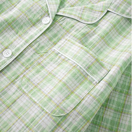 Women's 2 Piece Cotton Pajama Sets Long Sleeve Sleepwear Button Down Soft Lightweight Pj Pants Set With Pockets3