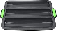Vista 1 de Hemoton Molde de silicona para baguette, bandeja de pan francés, forma de pan, molde para hornear pan, molde para subrollo, tostado, negro, 13.6 x