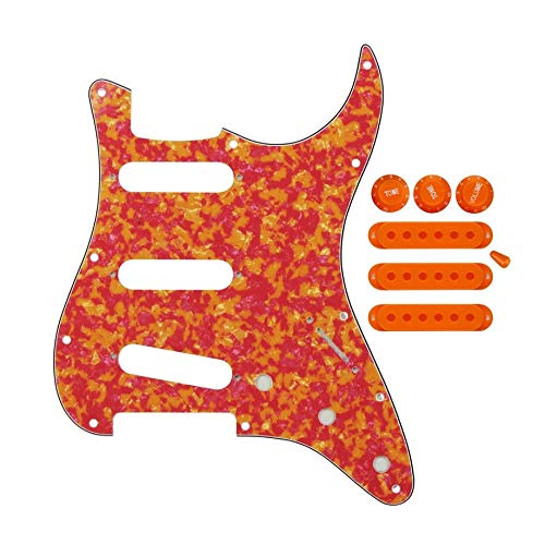 Guitar Parts Set of Strat Guitar Pickguard Pickup Covers 2T1V Guitar