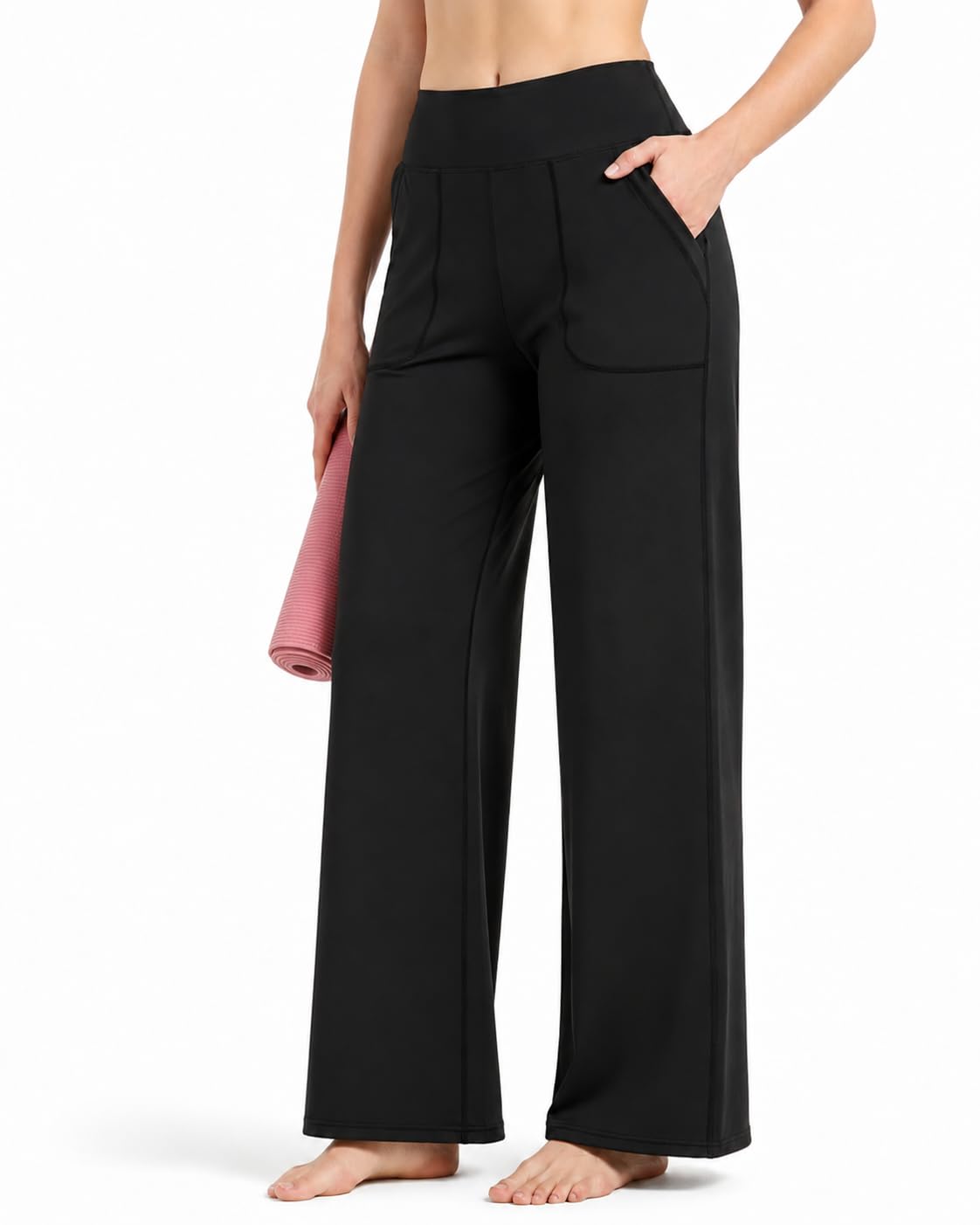Zylioo Gamba lunga larga, leggings da yoga, da donna, opachi, per il fitness, lunghi, extra lunghi