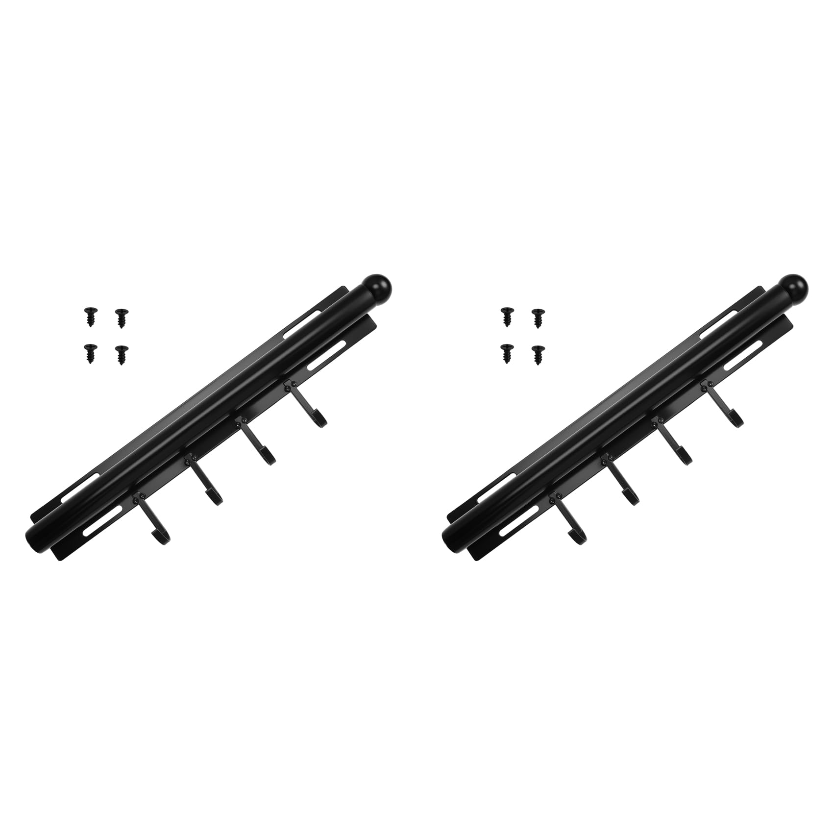 Hndhbfgrt 2pcs 12 Inch Valet Rod for Closets Pull Out Closet Valet Rod Slide Out Black Pull Out Clothes Hanger with 4 Hooks