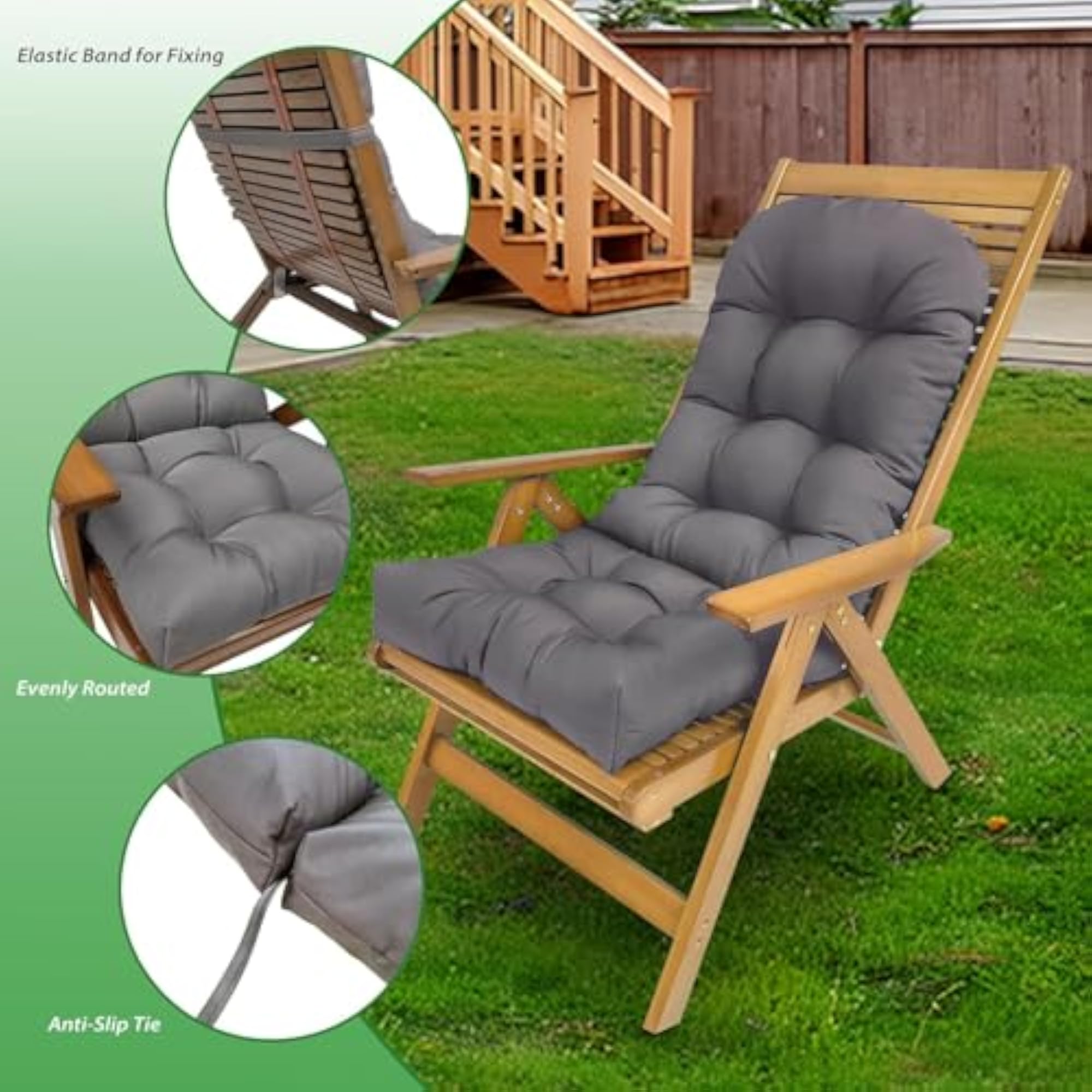 Waterproof Outdoor High Back Chair Cushion