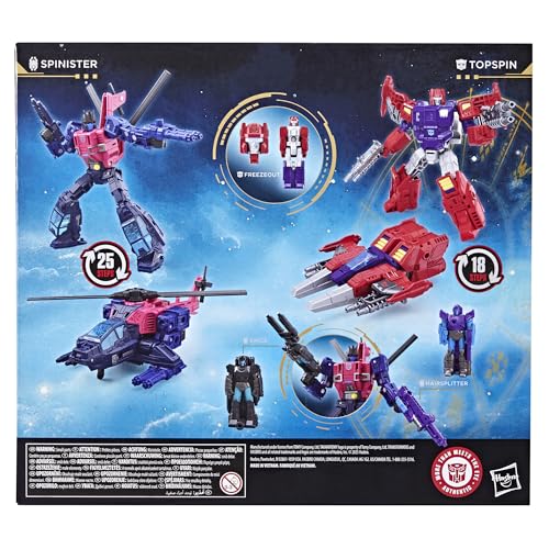 Transformers Topspin Kontra Spinister z Kolekcji Transformers Wreck 'N Doom, Dwupak Przekształcających się Figurek