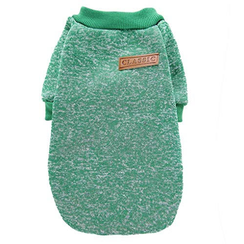 Image of Pet Dog Classic Knitwear Sweater Warm Winter Puppy Pet Coat Soft Sweater Clothing for Small Dogs (XXS, Green)