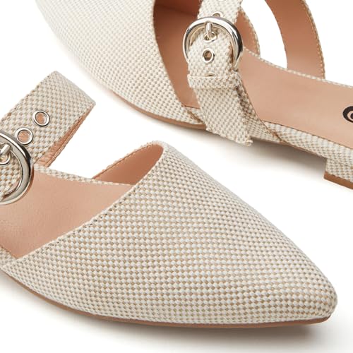 Image of Rekayla Mules for Women Adjustable Strap Pointed Toe Backless Loafer Shoes