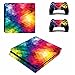 AXDNH PS4 Slim Pegatinas para Playstation 4 Slim Console Skin Set + PS4 Slim Controller Skin Sticker Vinilo Calcomanía Placa Frontal Película Protectora - Costura Triangular De Color,3491