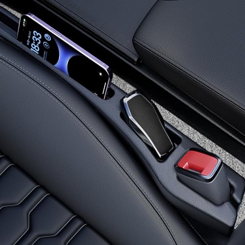 FOLUMAD Car Seat Gap Filler 2 Pack Soft Foam Multifunctional Seat Side Gap Filler with Organizer 2 in 1 Seat Crevice Blocker Stop Things from Dropping Universal Vehicle Interior Accessories Black