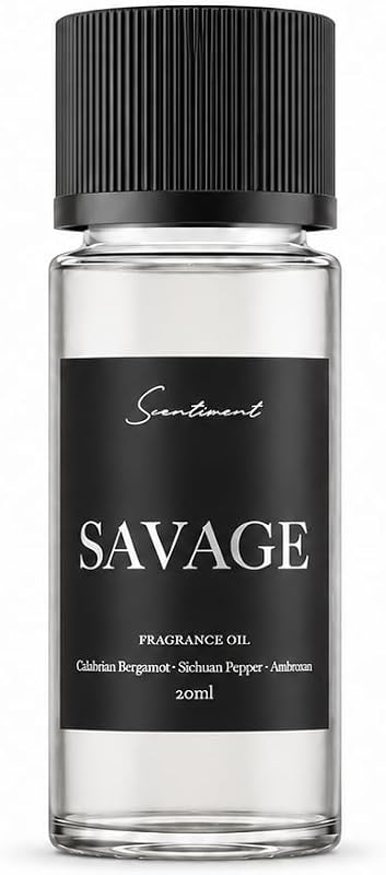 Scentiment Savage Diffuser Oil - 0.68 fl oz Refill | Premium Hotel Scent with Notes of Calabrian Bergamot,Sichuan Pepper&Ambroxan, Fragrance oil for cold air diffusers