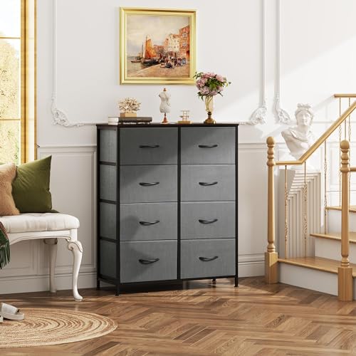 image for WLIVE Fabric Dresser for Bedroom, Tall Dresser with 8 Drawers, Storage