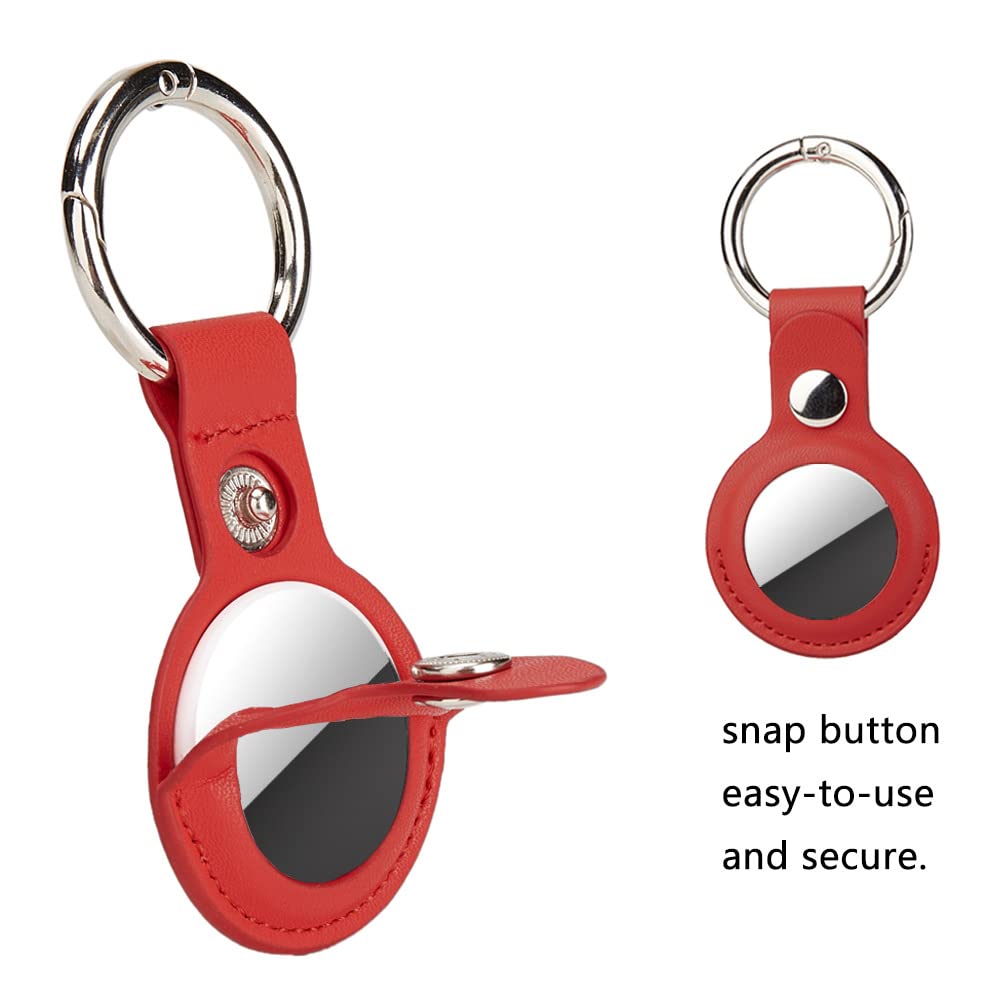 Lot 4 Étuis AirTag Cuir PU – Porte-Clés Anti-Rayures Avec Mousqueton – Protection AirTag Pour Clés & Animaux