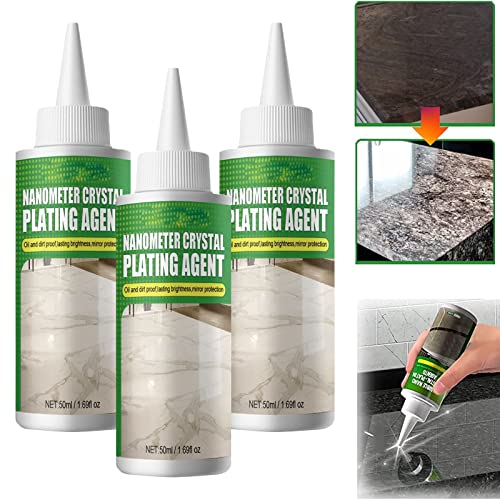 3 Pcs 50Ml Tile Nano Crystal Coating Agent- Universal Stone Cleaner, Nano Crystal Plating Agent For Kitchen, Nano Crystal Coating Agent For Tile & Furniture,Strong Protective - Long-Lasting Polishing #TOP20
