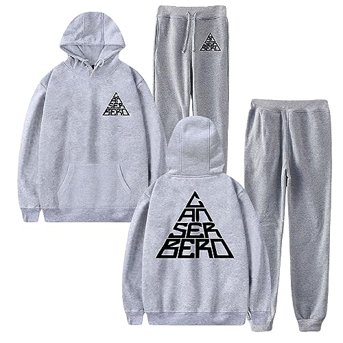 GABIFEIWH Canserbero Hoodie Jogger Pants Two Piece Set Women Men Hooded Sweatshirt Sweatpants Fashion Tracksuits (Gray,Small)