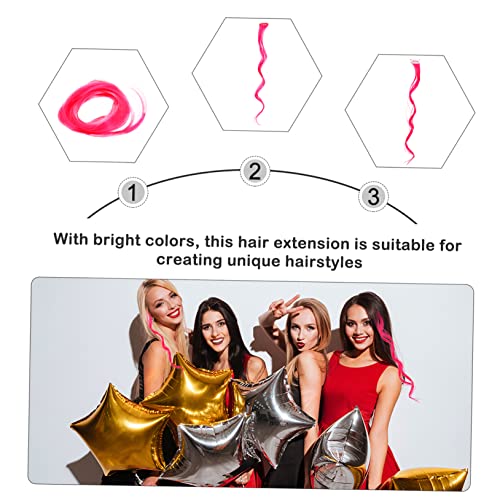 NOLITOY 30 Peças extensões de cabelo longo encaracolado cachos frizzer grampo de cabelo peruca borda