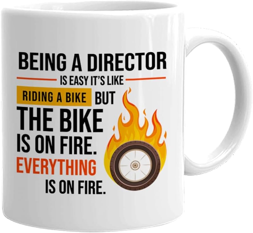 Director Coffee Mug 11 oz, Being A Director Is Easy Like Riding Bike Funny Appreciation Gift Idea for Office Boss Manager Job Career, White