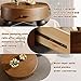 Round Coffee Table,Wood Desktop with Storage Drawers Modern Design Home Furniture Coffee Table Nesting Side for Living Room Apartment Modern Industrial Simple Nightstand (a, 80cm/31.5in)