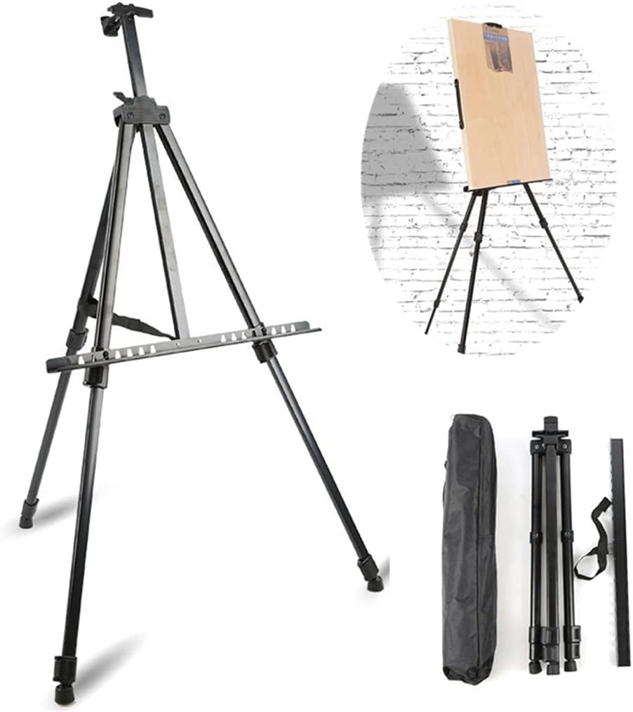 HBJWOV Portable Metal Easel Adjustable Sketch Travel Easel Thicken Triangle Aluminum Alloy Easel Sketch Drawing for Artist Art Supplies