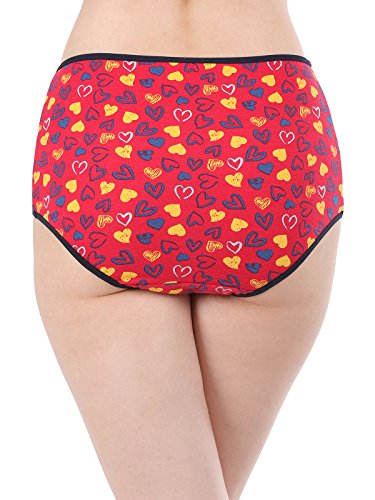 Slip hipster en coton rouge taille haute Clovia 34 avec imprimé ailes - 2