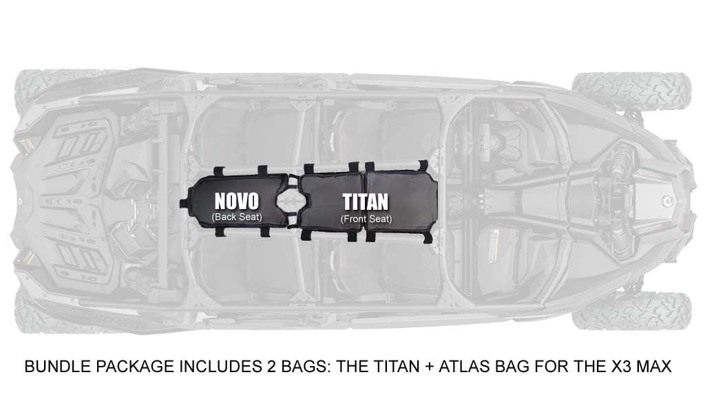 Sandwolf 2 Pack MISMATCH for CanAm X3 Max Cargo Storage Bags, Titan + Atlas Bag Bundle, for 2019, 2020, 2021, 2022, 2023 & 2024