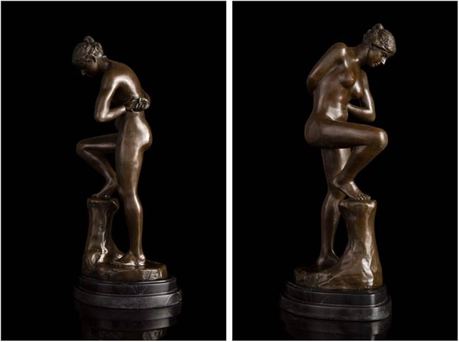 人形　ブロンズ像　置物　インテリア　工芸品　美術品　ペア ブロンズ像 美少女 40cm名品 インテリア家具 置物 彫刻 銅像 彫像 美術