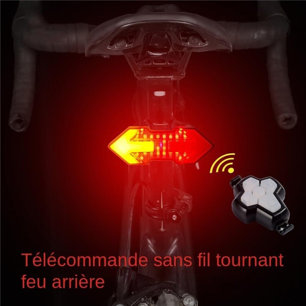 Bezprzewodowy zdalny kierunkowskaz rowerowy MTB, inteligentny tylny kierunkowskaz LED, ładowany przez USB, tylny kierunkowskaz rowerowy