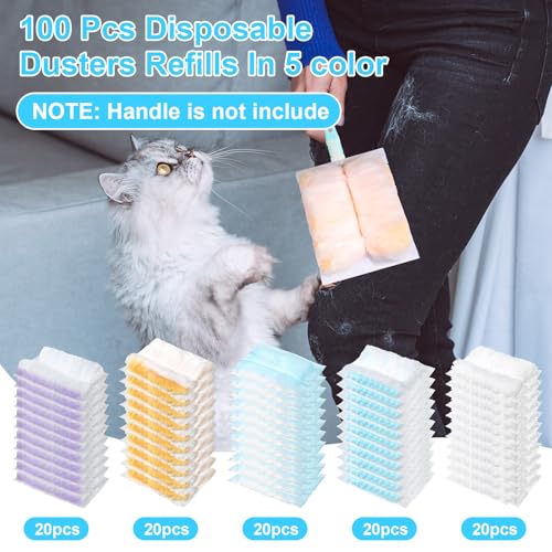 Image of Mimorou 100 Pcs Disposable Dusters Refills Bulk Heavy Duty 180 Multi Surface Replacement Dusters for Cleaning Ceiling Fan with Microfibers Unscented (Fresh Colors)