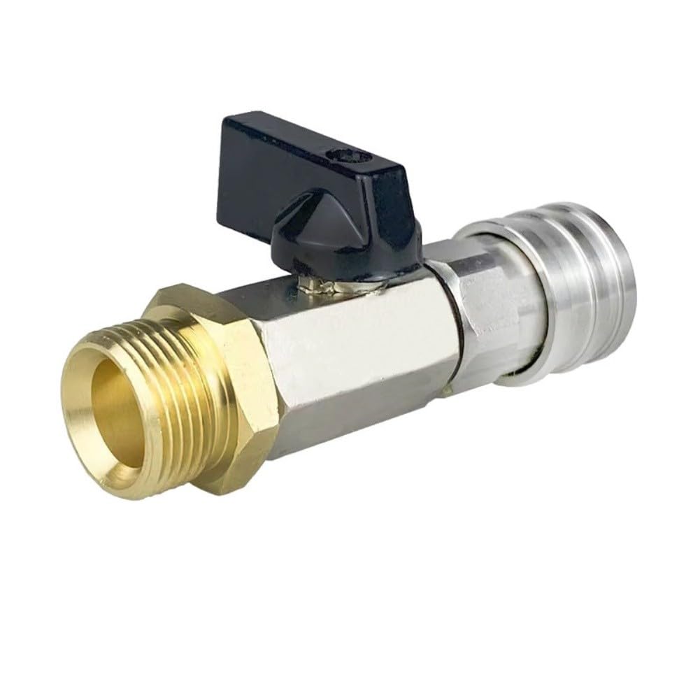 Válvula de bola para lavadora de alta presión con conector rápido e interruptor de encendido/apagado, 4500 PSI, construcción de latón de acero inoxidable, para modelos Kaichi