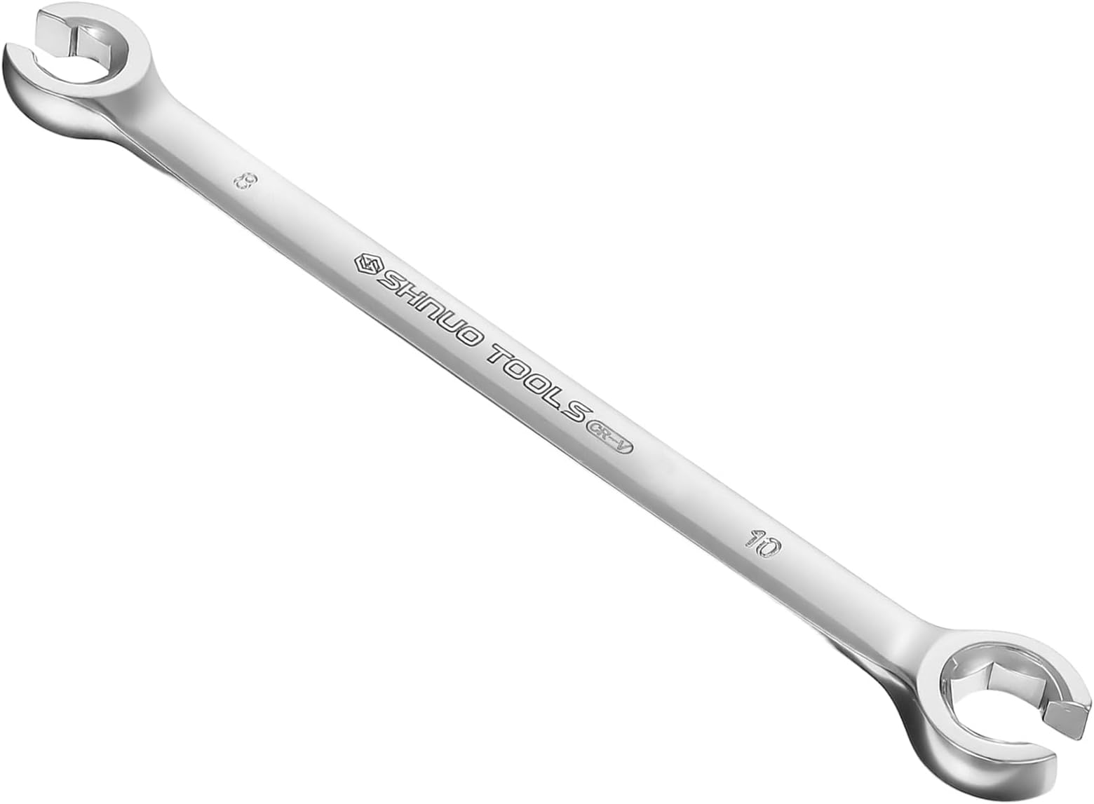 Flare Nut Wrench, 8mm x 10mm Double Open End CR-V Chrome Vanadium Steel Flare Nut Wrench, 15-Degree Offset Design Line Wrenches for Automotive Repairs and Household Maintenance