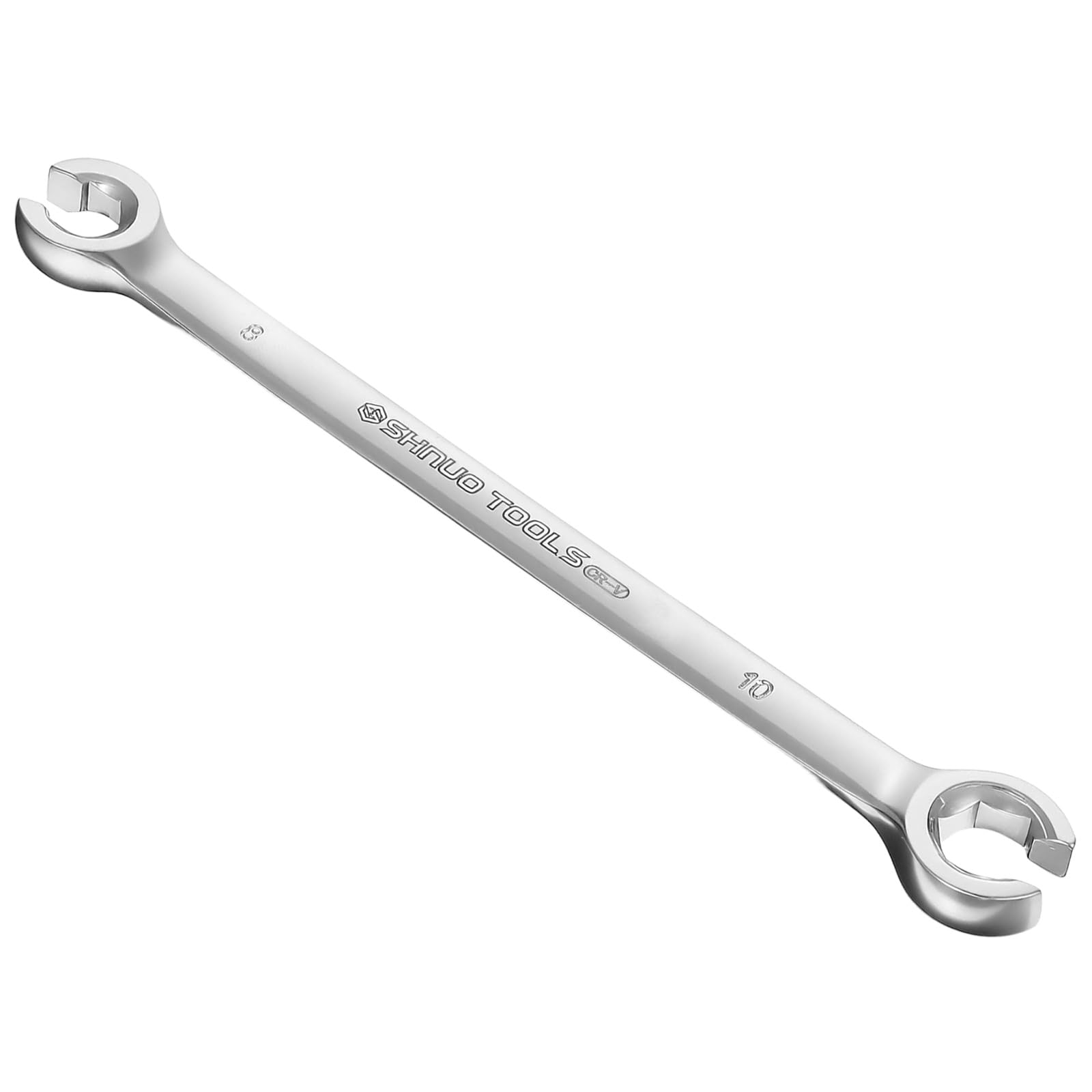 Flare Nut Wrench, 8mm x 10mm Double Open End CR-V Chrome Vanadium Steel Flare Nut Wrench, 15-Degree Offset Design Line Wrenches for Automotive Repairs and Household Maintenance